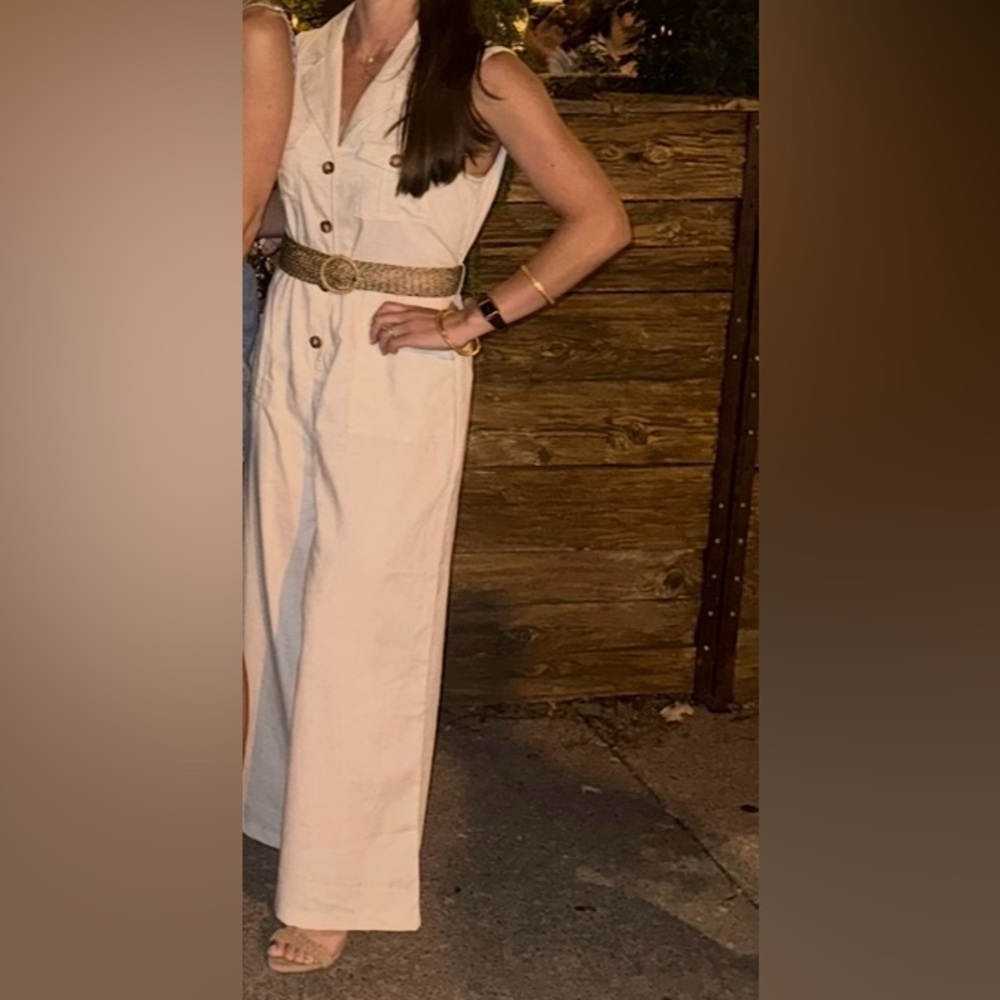 Mustard Seed Cream Sleeveless Jumpsuit